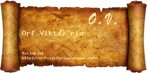 Orf Viktória névjegykártya